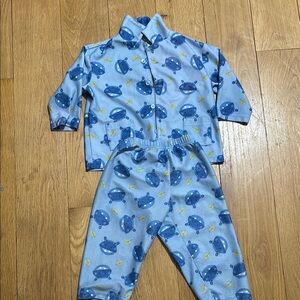 Gymboree Blue Hippo Print Pajama Set 18-24 months